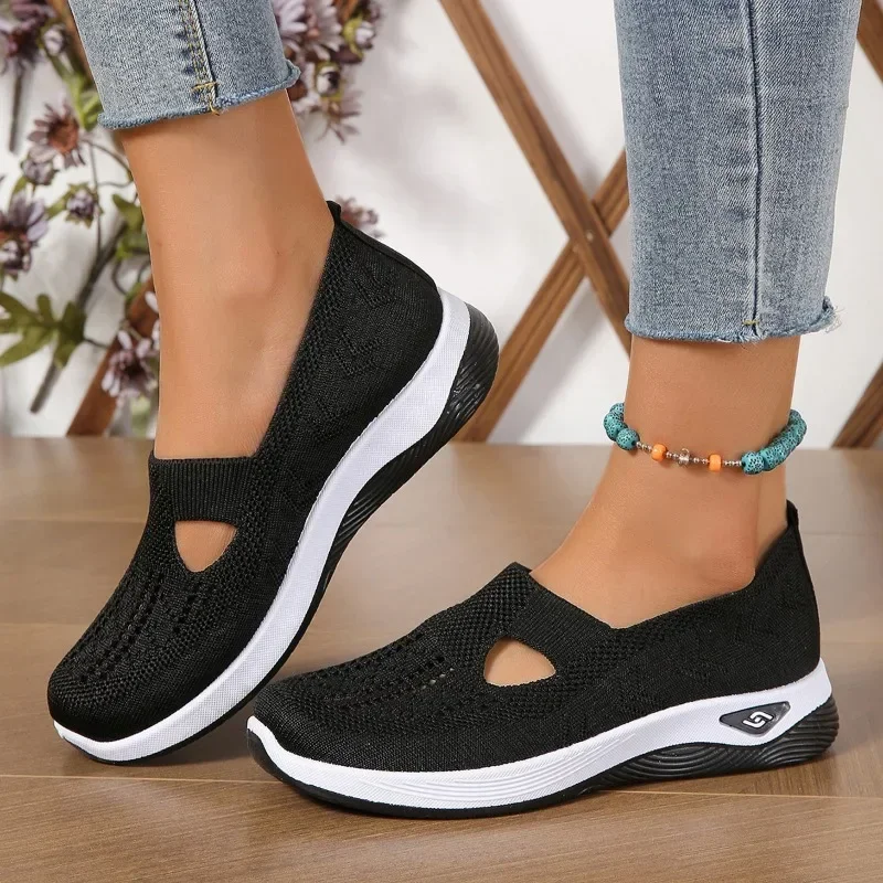 Women Mesh Vulcanize Shoes Breathable Sneakers Slip on Light Outdoor Walking Casual Shoes