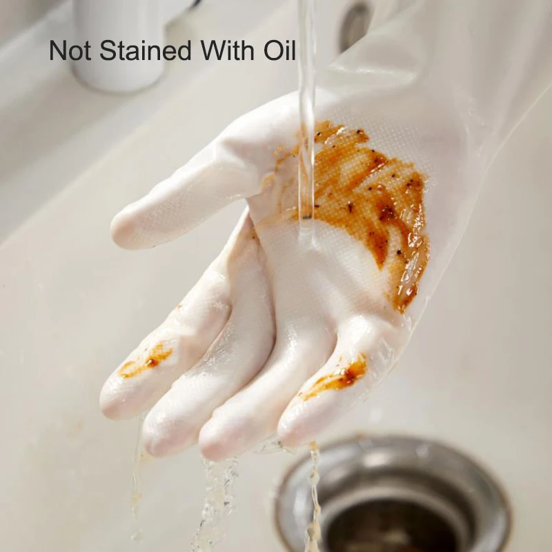 White Nitrile Gloves Extended And Durable Gloves For Kitchen Washing Waterproof Household Cleaning Tools Home Accessories 4