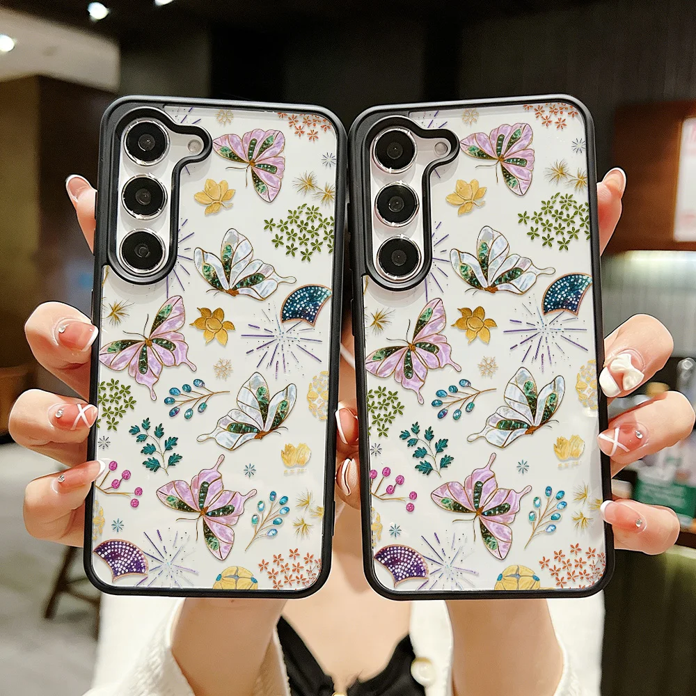 Vibrant Butterfly Design Transparent Phone Case Cover