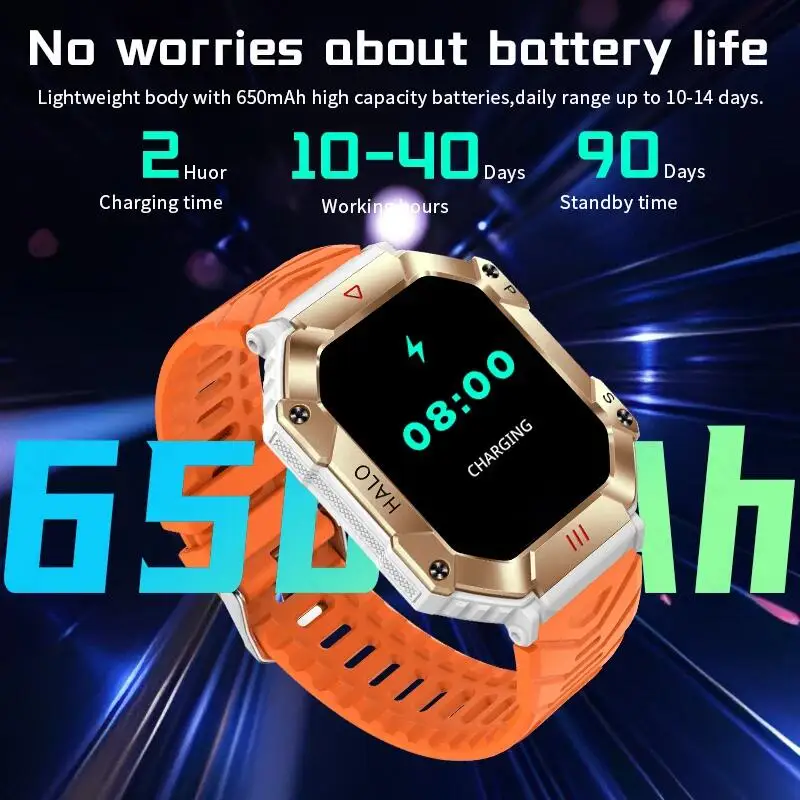 LIGE GPS Smart Watch For Android IOS Fitness Outdoor Sport Bluetooth Call 650MA Bracelet Military Healthy Monitor Men Smartwatch