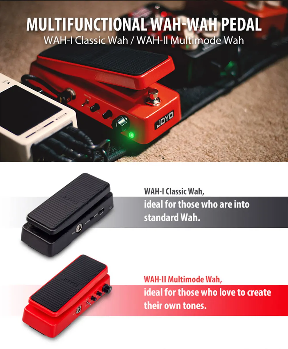 WAH-II Wah Pedal Volume Control 2 in 1 WAH-WAH Pedal Effector 6-speed Adjustable