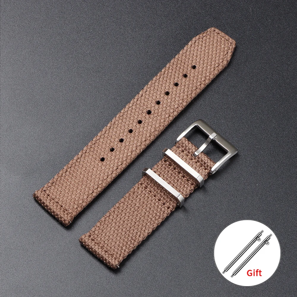 Universal Quick Release Black Nylon Canvas Cotton Strap - Soft Sport Wristband