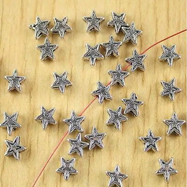 

100pcs Tibetan silver star spacer beads h2790