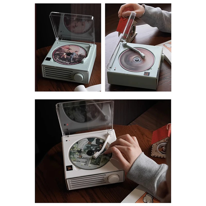 양방향 블루투스 내장 스피커, 레트로 HIFI CD 플레이어, ASP 충격 방지 적외선 리모컨, 디지털 광학