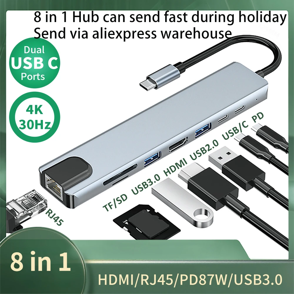 USB C HUB 3.0 USB To Type C  Adapter Docking Station for MacBook Pro M1 Laptop Computer 4K HDMI HUB PD Fast Charge USB Splitter
