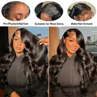 40 42 pouces sans colle vague de corps perruques de cheveux humains porter et aller 13x4 13x6 HD dentelle frontale perruques Remy bouclés avant de lacet perruques de cheveux humains 4