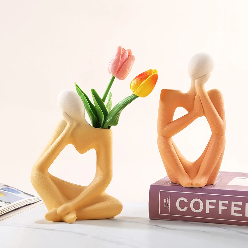 

Manufacturer frosted abstract Morandi creative ceramic vase simple hydroponic flower ware fresh girly style home ornaments