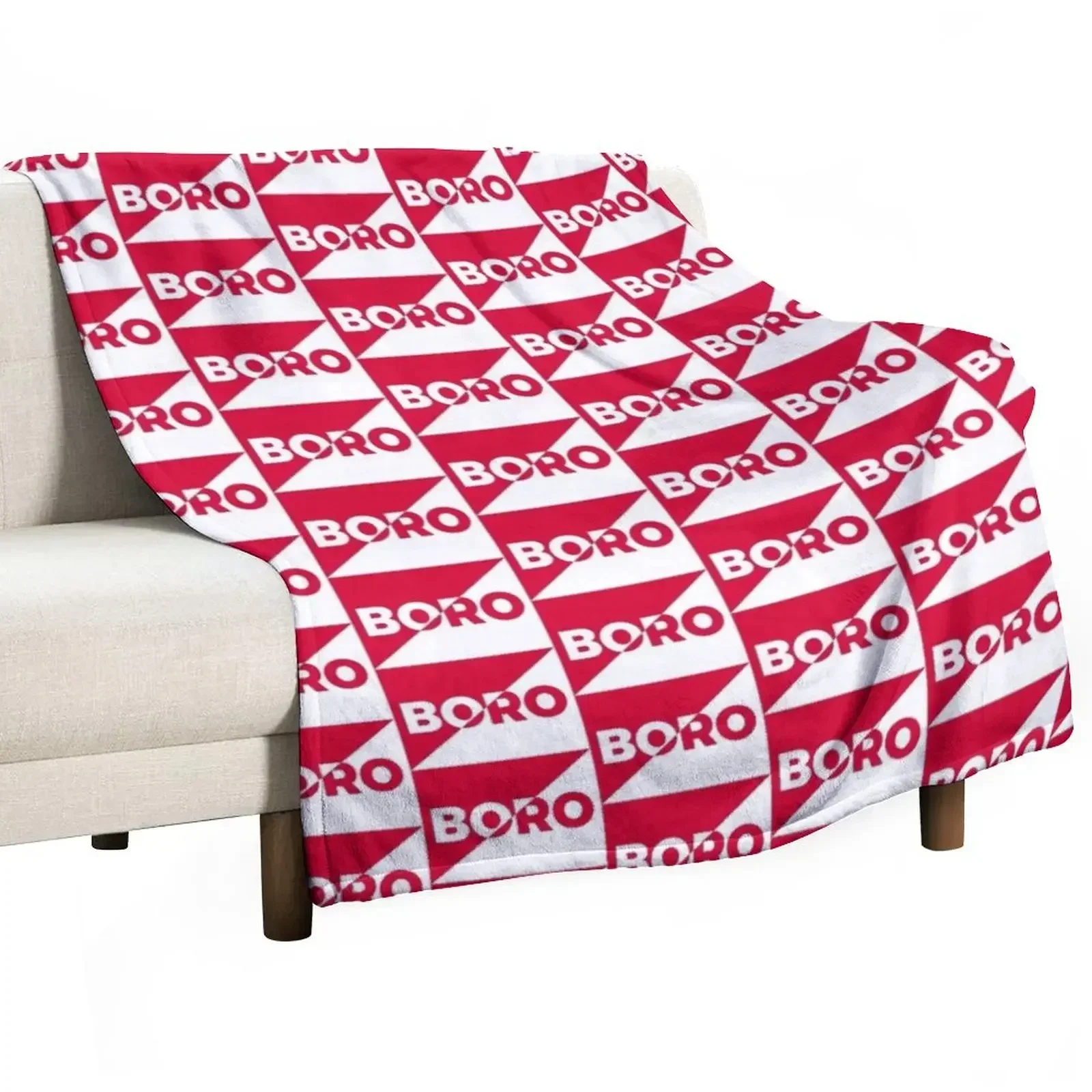 

Middlesbrough Football Club - Boro Diagonal Throw Blanket Luxury Furry For Sofa Thin Blankets