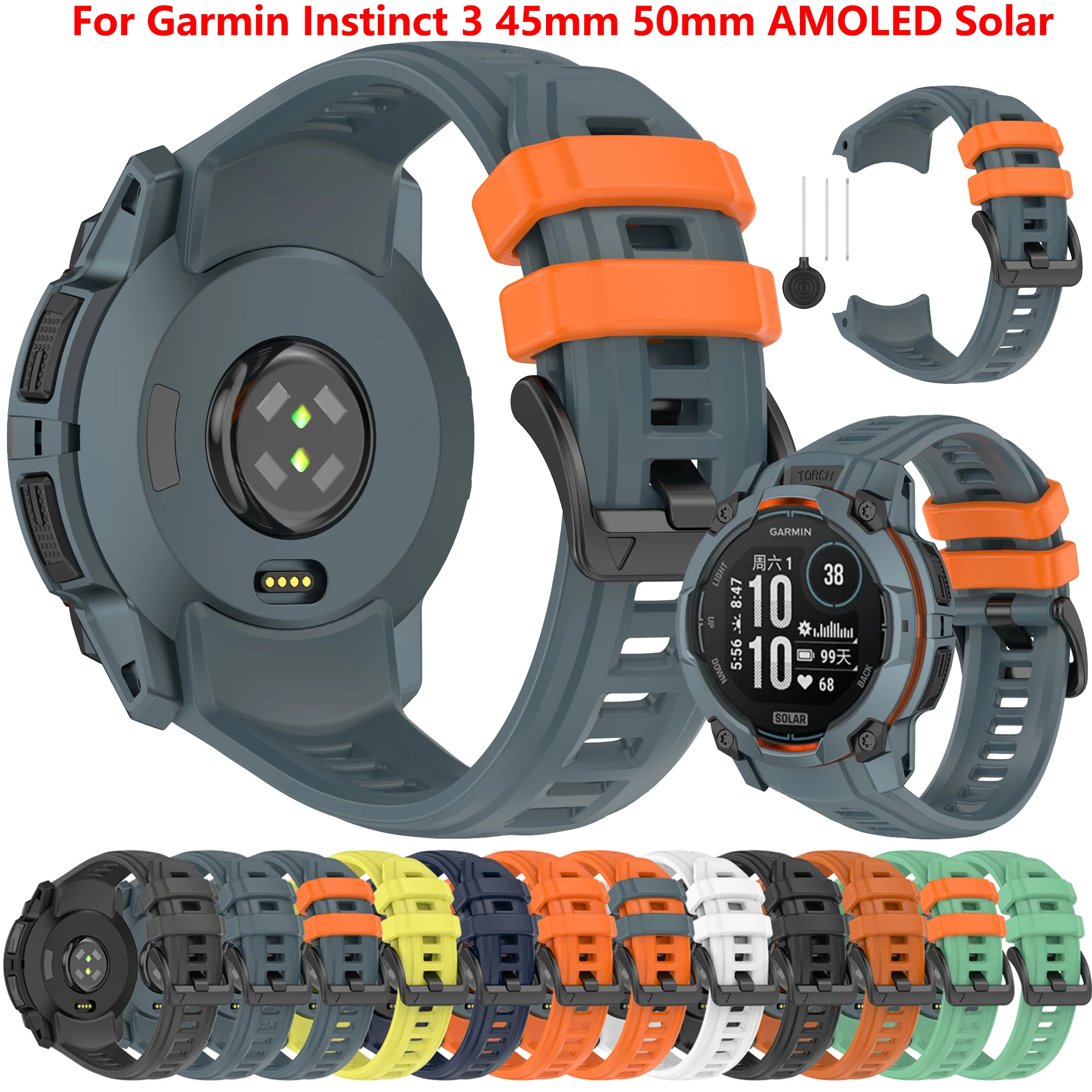 Breathable Sporty Silicone Loop Watch Strap - 22/26MM
