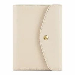 Premium PU Leather A5 Loose - Leaf Notebook - Durable Business & School Notepad (Beige)