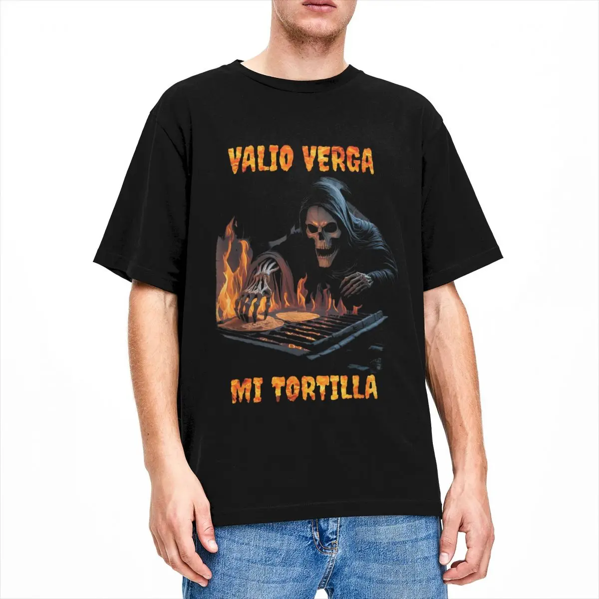 Camiseta de algodón para hombre, prenda de vestir, de manga corta, de talla grande, a la moda