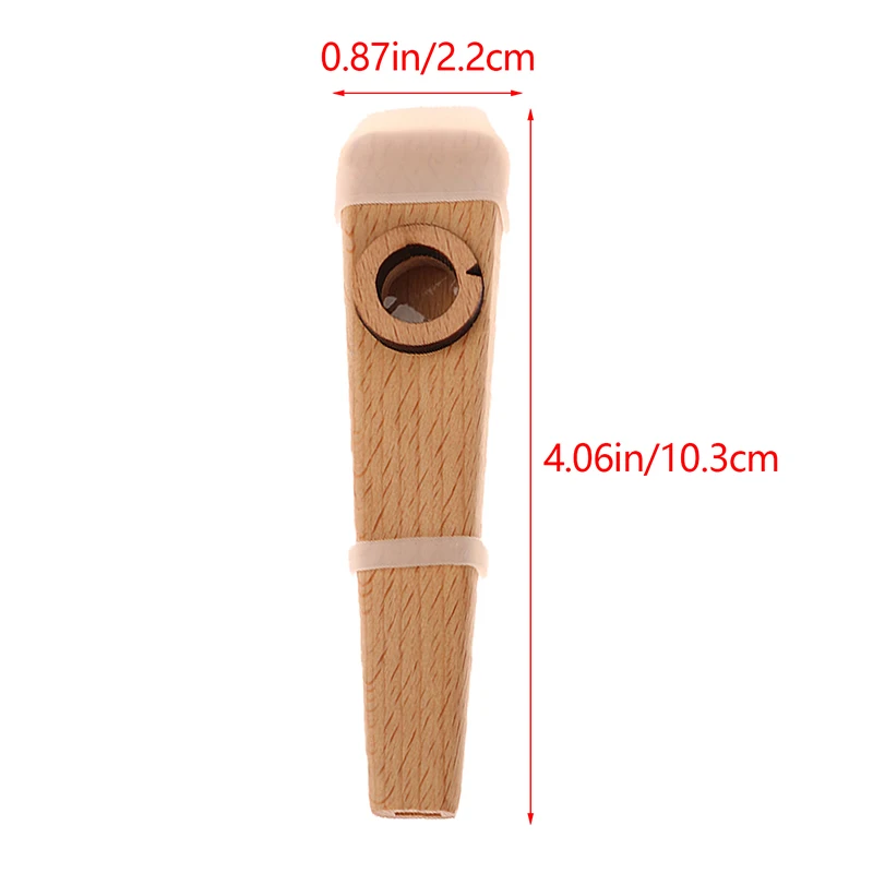 1Pc Natural Solid Wood Kazoo Flute Accompaniment Beginners Flute Simple Easy Learn Play Instrument
