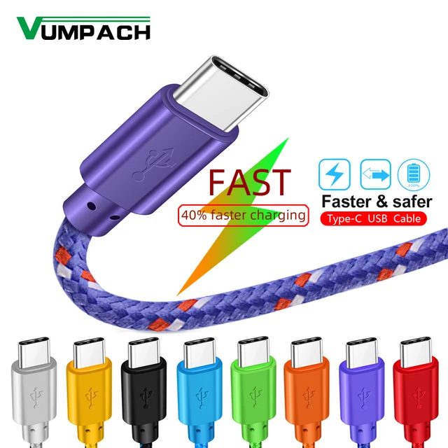 USB C Type C Cable Fast Charging 1m 2m 3m Charger for huawei p9 p10 p20 mate 10 pro lite samsung S9 S10 Plus s8 Note data cable 1