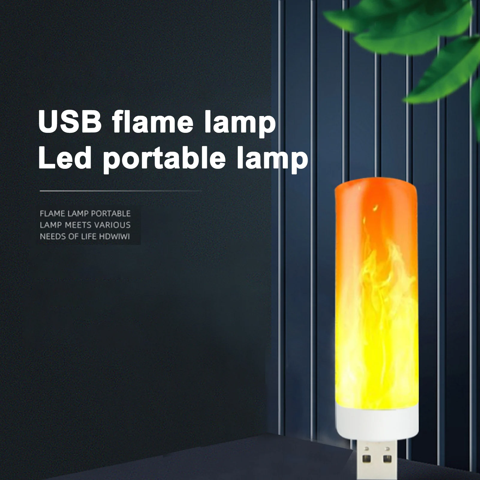LED Flame Effect Light Flame Bulb Save Energy LED Flame Light Fireplace Lights for Room Party Bar Decor Power By USB Charging