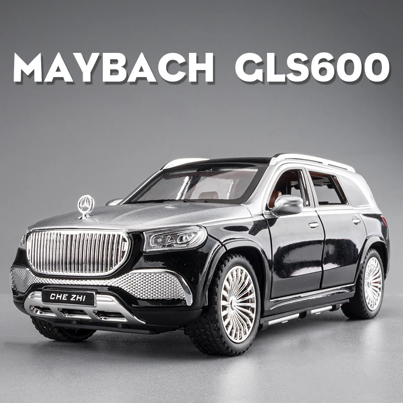 

1:24 Maybach GLS600 SUV литой автомобиль из сплава металла, модель игрушечного автомобиля, Автомобили со звуком и светильник для детей, игрушки для мальчиков, подарок