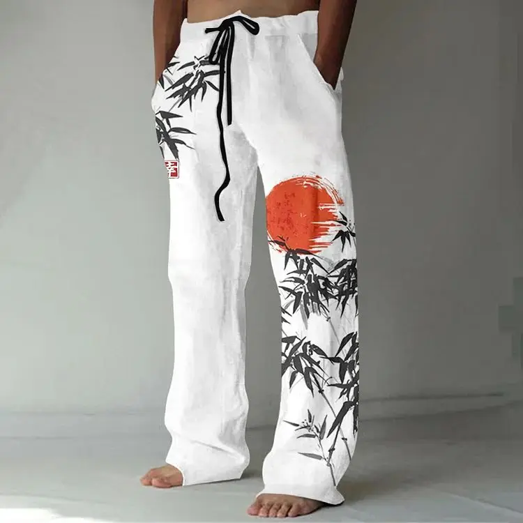 2024 new casual pants men's spring and autumn new vertical trousers men's autumn loose straight, broad-legged trousers foreign
