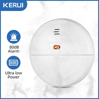 KERUI 무선 433MHz 연기 화재 탐지기 홈 부엌 보안 연기 센서 알람 GSM Wifi 경보 시스템에 대 한 독립적으로 사용