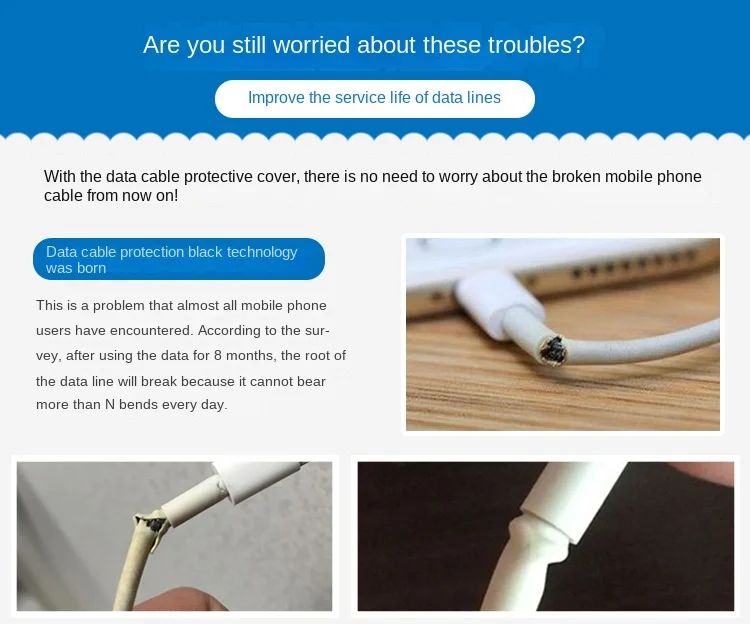 Protège Câble 30 Protège-Câbles En Silicone - Pour Éviter La Casse Des Fils De Chargeur Protection Cable