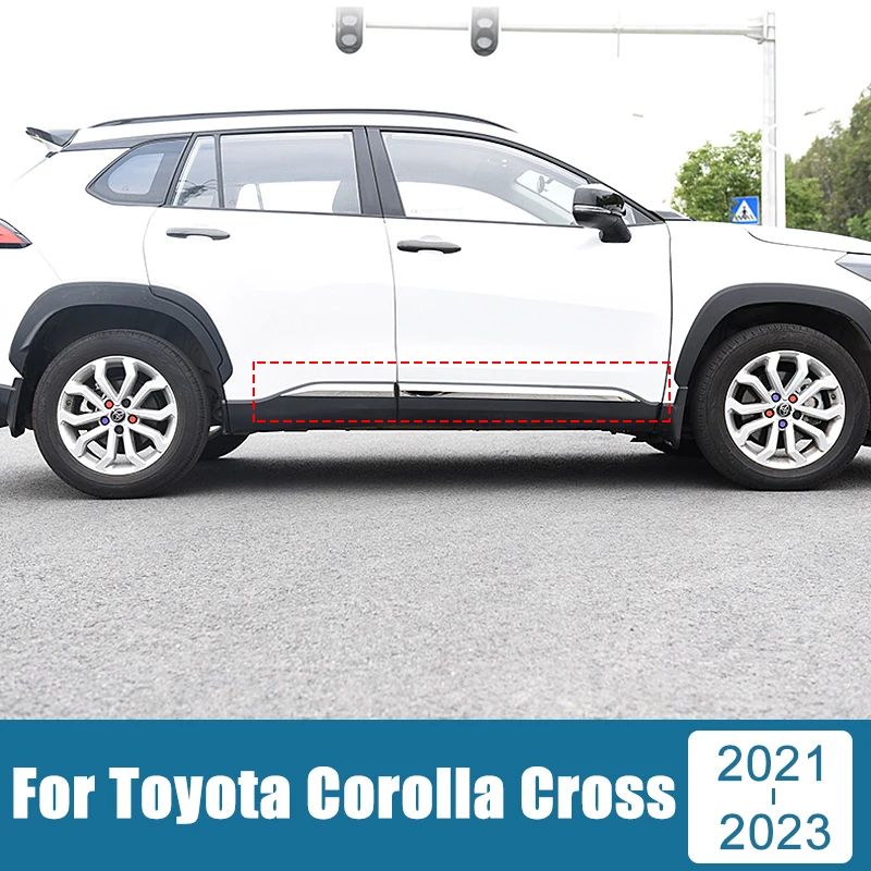 Car Accessories For Toyota Corolla Cross XG10 2021 2022 2023 Stainless Side Door Body Anti-Scratched Protector Molding Trims 1