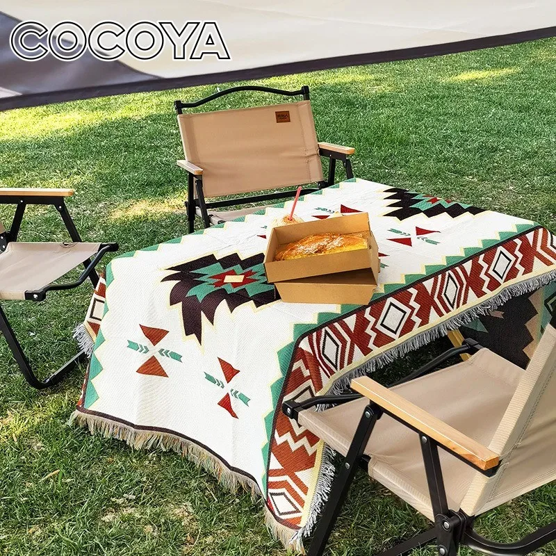 

Boho Style Woven Nap Blankets for Beds, Outdoor Camping Portable Picnic Mat, Retro Tassels Throw Blanket Living Room Sofa Cover