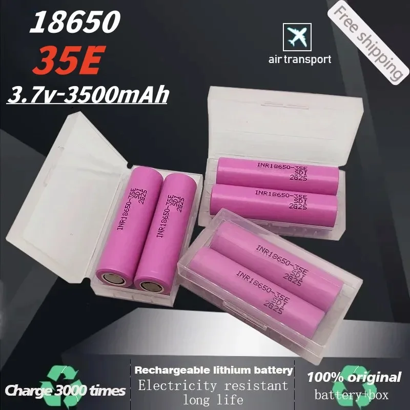 

New Original 18650 Battery 35E 3.7V 3500mAh Discharge 18650 Li-ion Battery 3.7v INR18650-35E Rechargable Battery for Flashlight