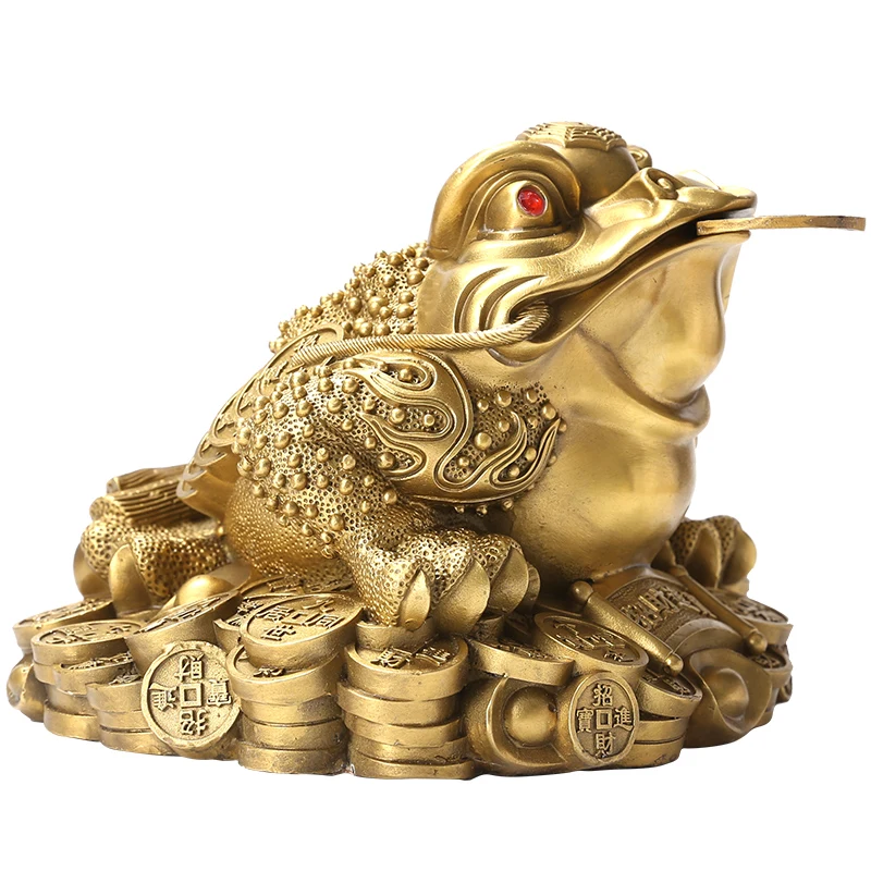 

YY Pure Copper Gold Toad Money Drawing Decoration Three-Footed Toad Golden Cicada Opening Gift
