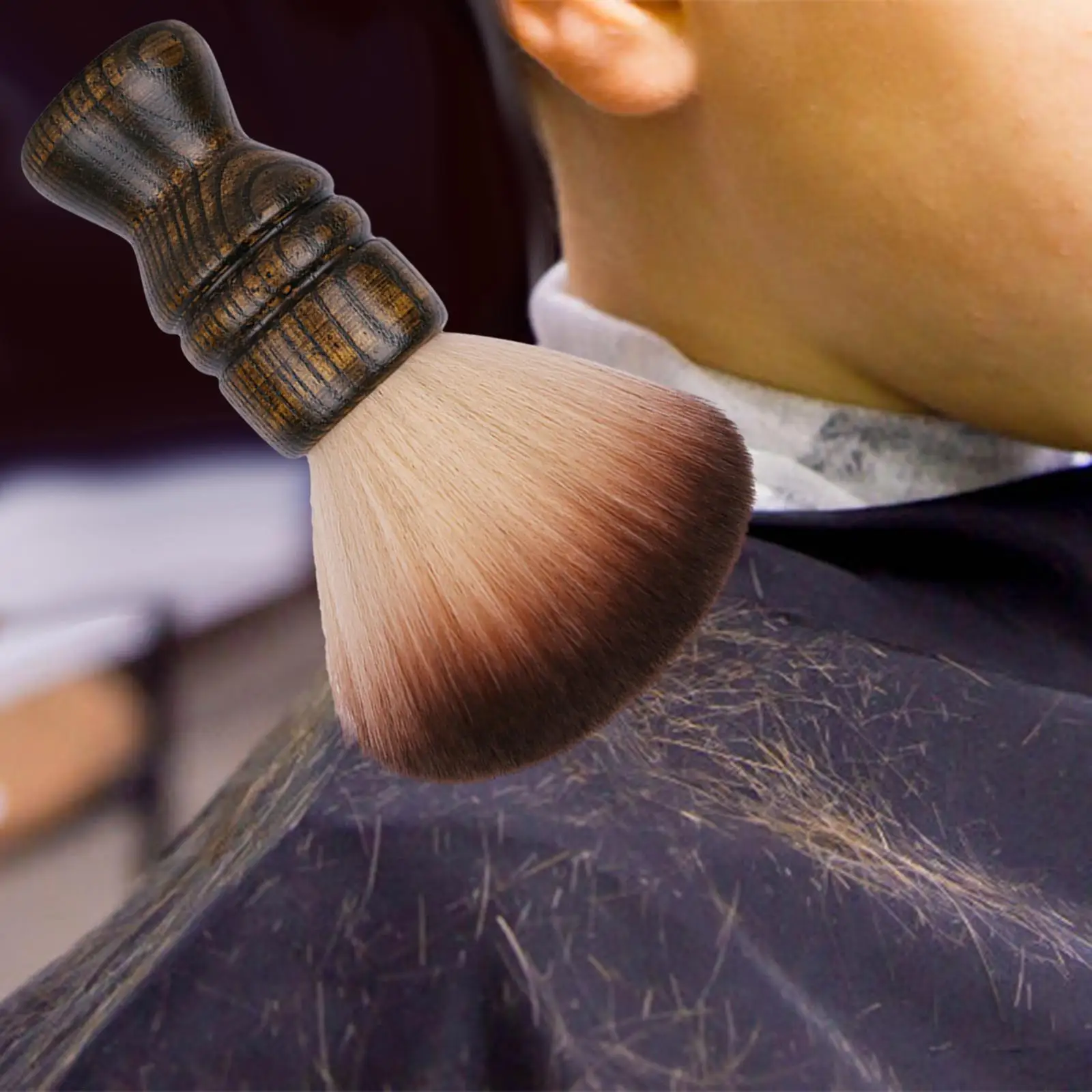 

Barber Brush Neck Duster Wooden Handle Cutting Kits Hairdressing Hair Cutting Styling Cleaning Brush for Boyfriend Men Husband