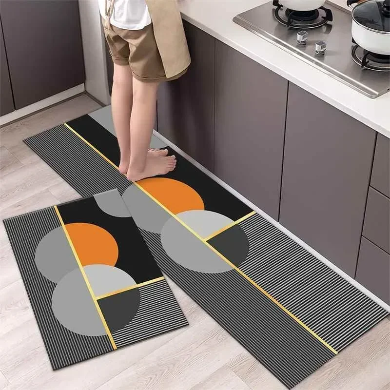 Kitchen Pvc Mat Waterproof Floor Mats Leather Carpet Non-slip Area Rugs Home Oil-proof Long Rug Set Alfombra De Cocina 주방 카펫 2