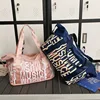 2024 New Letter Print Sports Bag Waterproof Fitness Gym Handbags Large Capacity Travel Bag Free Expansion Dry Wet Travel Tote 5