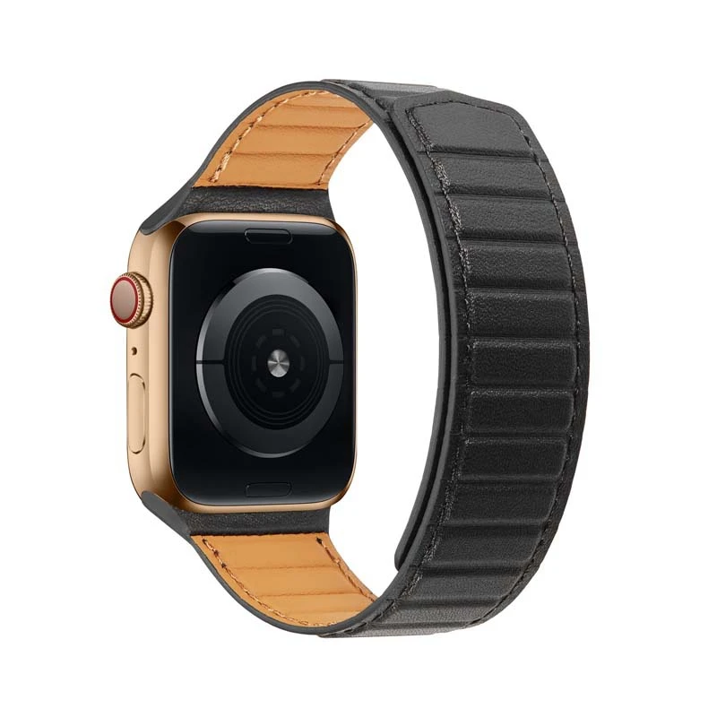 Leather Magnetic Loop Strap For Apple watch 8 7 Belt 45mm 41mm Bracelet Wristband For iWatch Ultra 6 5 4 SE 44mm 40mm 42mm Belt