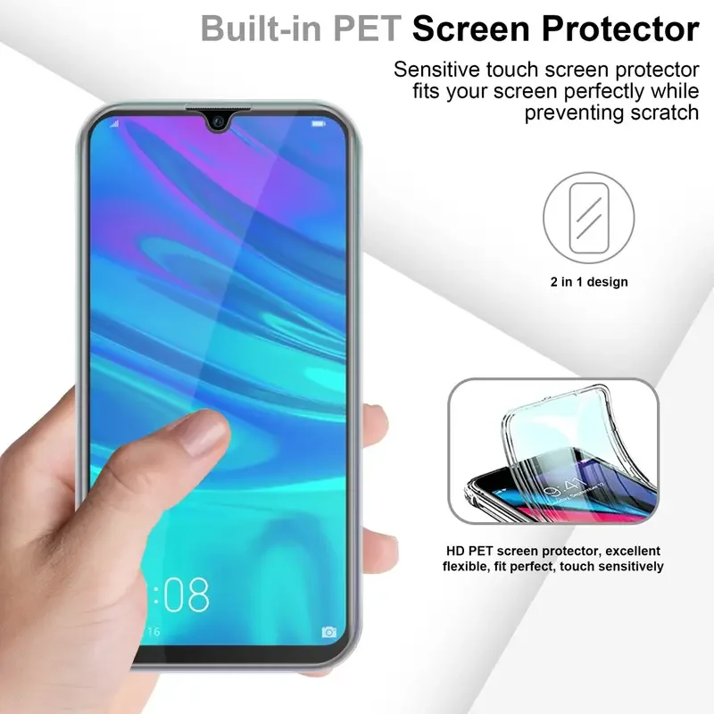 360° Dual Layer Full Body Shockproof Silicone Phone Case with Hard PC Cover