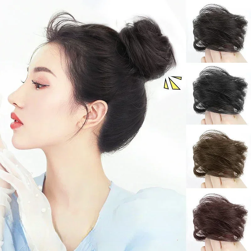 Fluffy Invisible Seamless Bun Natural Look Synthetic Hair Ring Fluffy Hair Decoration Women Girls Hair Tie Braiding Styling Tool 2