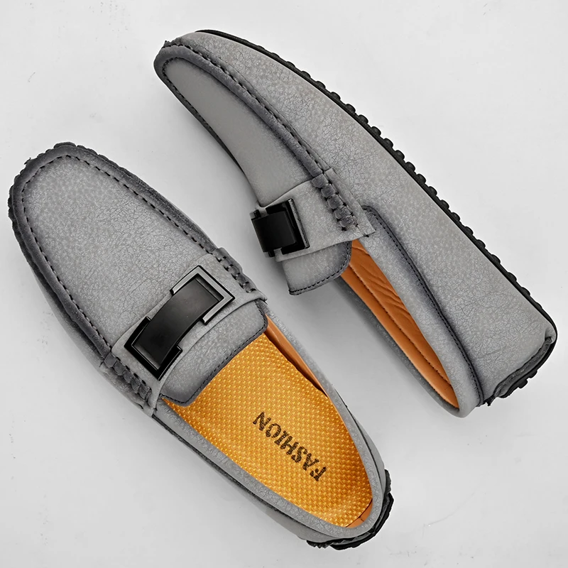 

Мужские повседневные Мокасины, желтые и серые лоферы, обувь для вождения, большой размер 47, 48, 49, итальянская Молодежная обувь для вождения