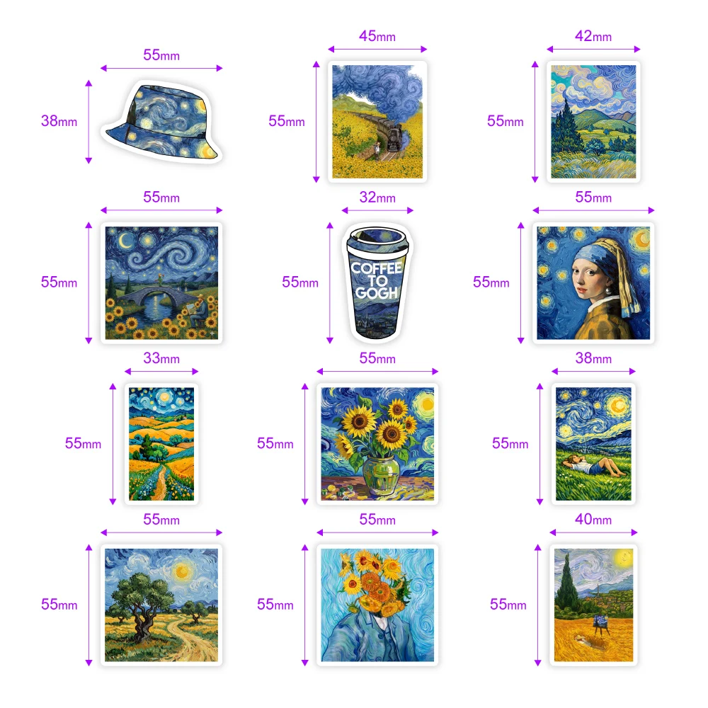 Van Gogh Starry Night Aesthetic Waterproof Vinyl Sticker