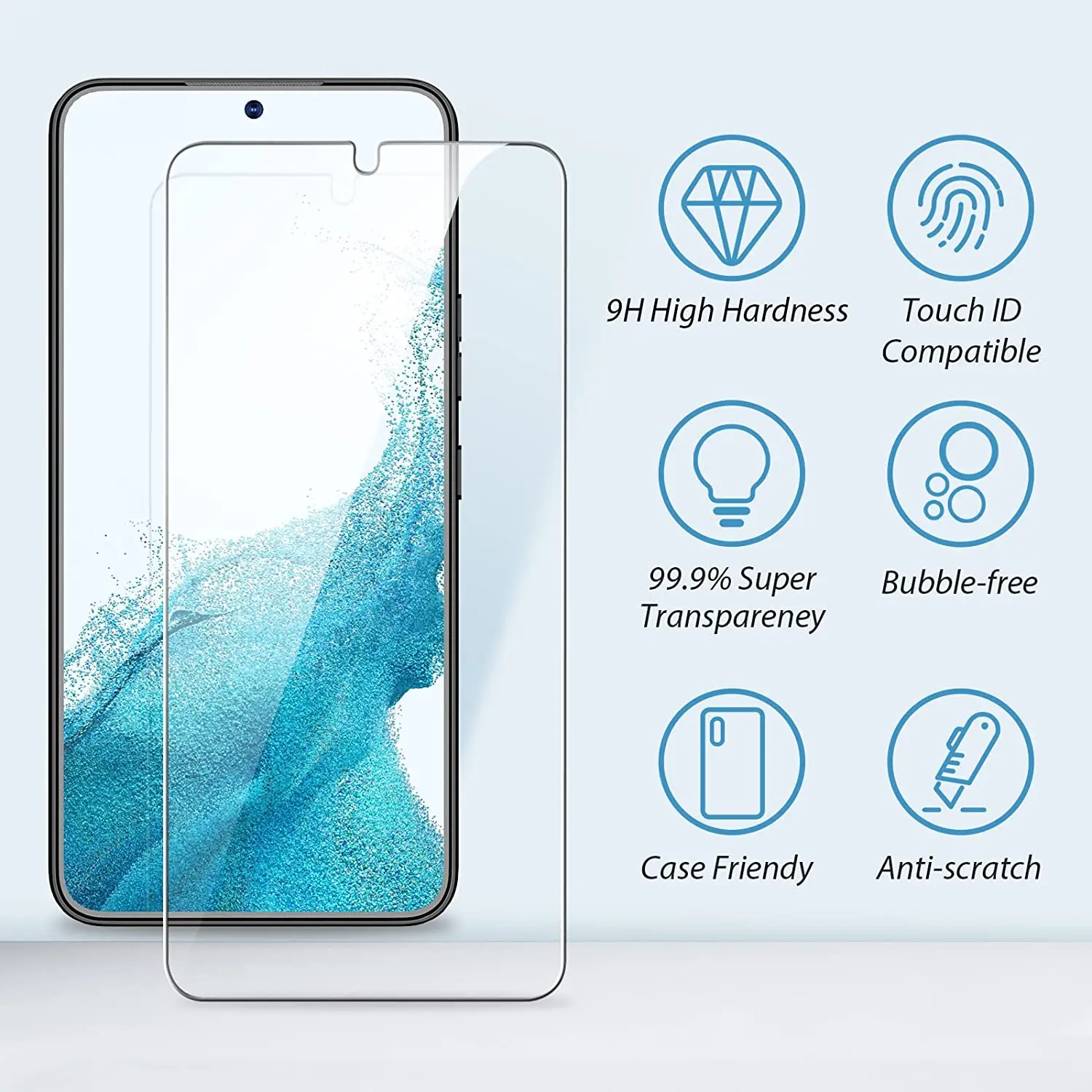 Premium 9H Tempered Glass Screen Protector - Anti-Fingerprint & Shockproof Clear Film (2/4 Pack)
