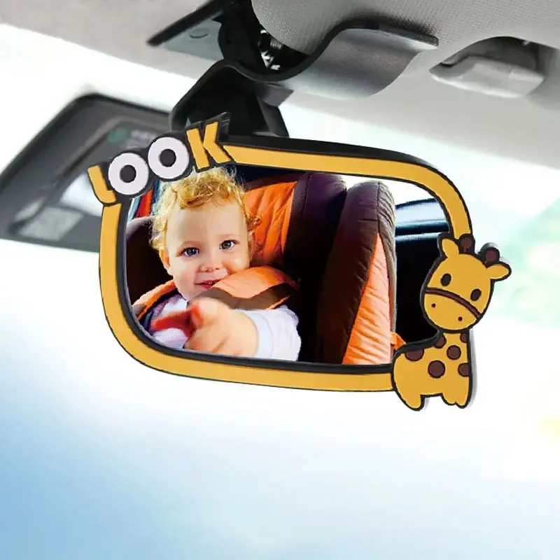 Car Rearview Mirror Cartoon Car Children Watching Rearview Mirror Baby