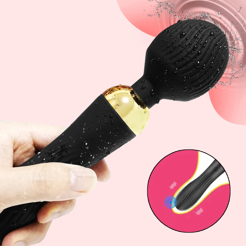 Leistungsstarker Dildo-Vibrator, weiblich, 18 Geschwindigkeiten, 2 Motoren, AV-Zauberstab, Klitoris, Vaginas, Stimulator, Erwachsene, Waren, Sexspielzeug, Dildos für Frauen 1