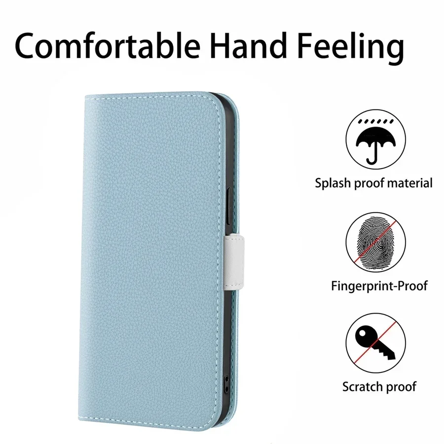 Luxurious Lychee Leather Wallet Phone Case