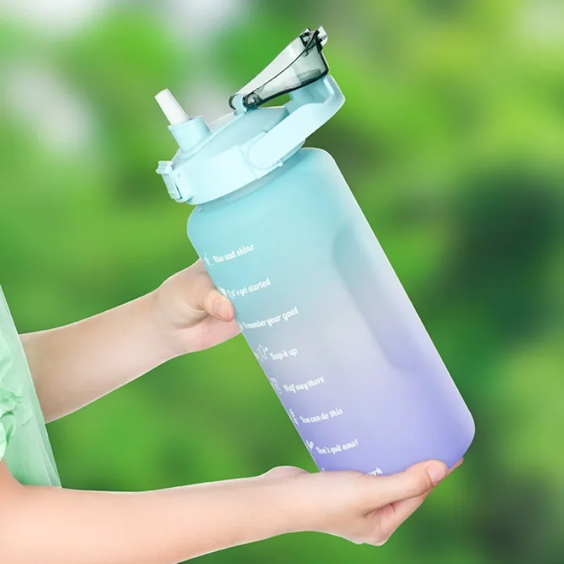 Description Picture 5 of item3pcs/set Water Bottles Motivational Sports Drinking Bottle With Time Marker Portable Reusable Plastic Cups Outdoor Travel Gym