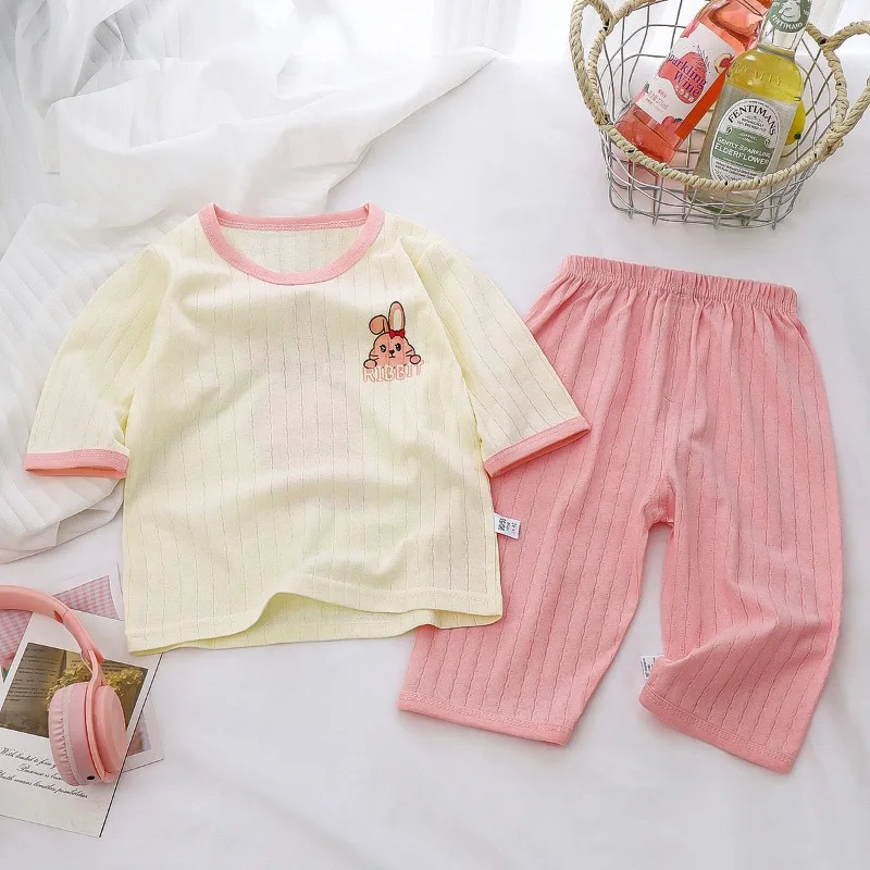 Baby Pajamas Sets Cotton Child Pajamas Toddler Long Sleeve Baby Nightwear Pyjamas Kids Cartoon Homewear