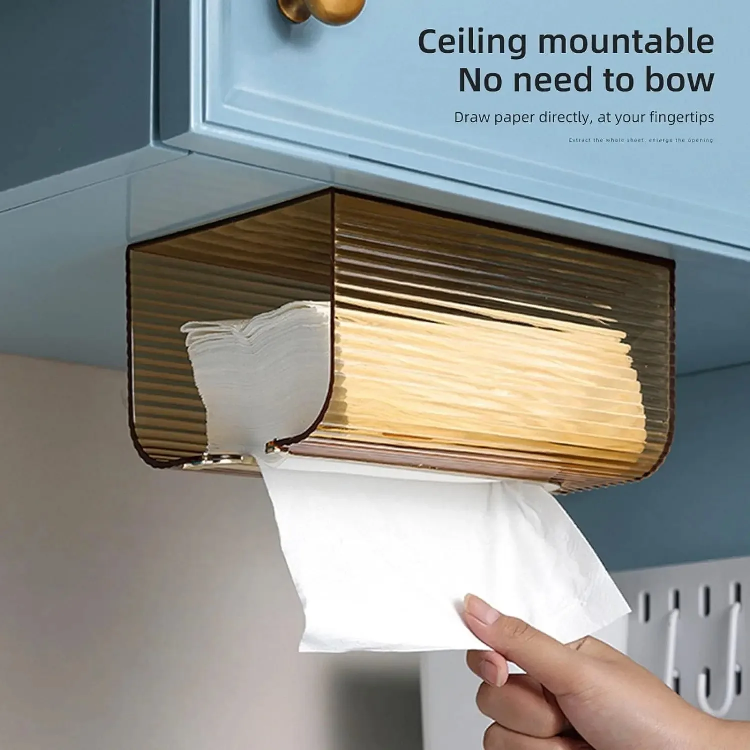 Acrylic Paper Towel Holder, Wall Mounted Paper Towel Dispenser, Adhesive Tissue Box  for Bathroom 3