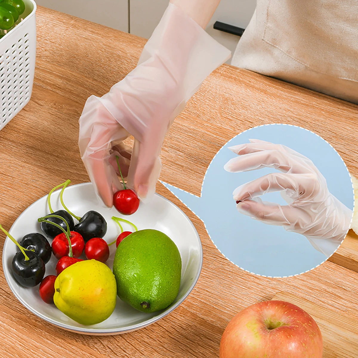 100 PCS TPE Disposable Kitchen Gloves Food Grade Protective Anti Slip And Anti Stick disposable gloves