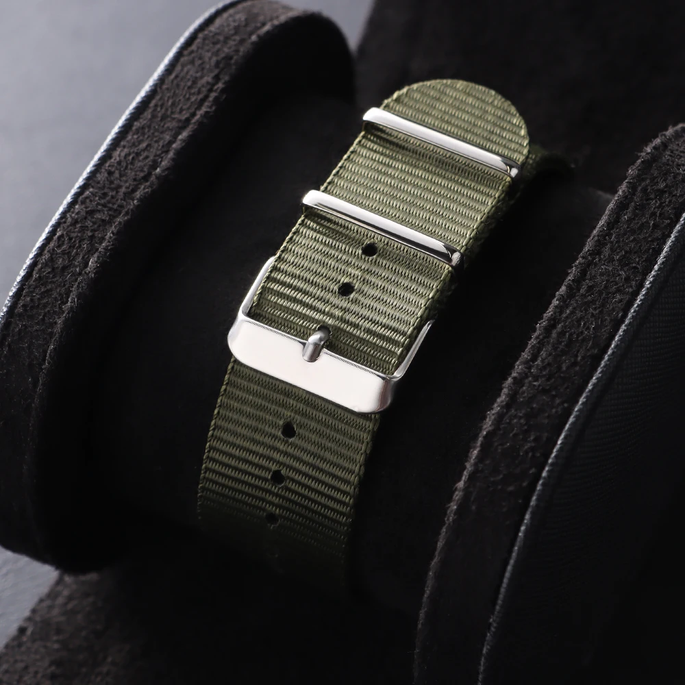 Versatile Nylon Military-Style Watch Strap – Adjustable Brown & Black Casual Band