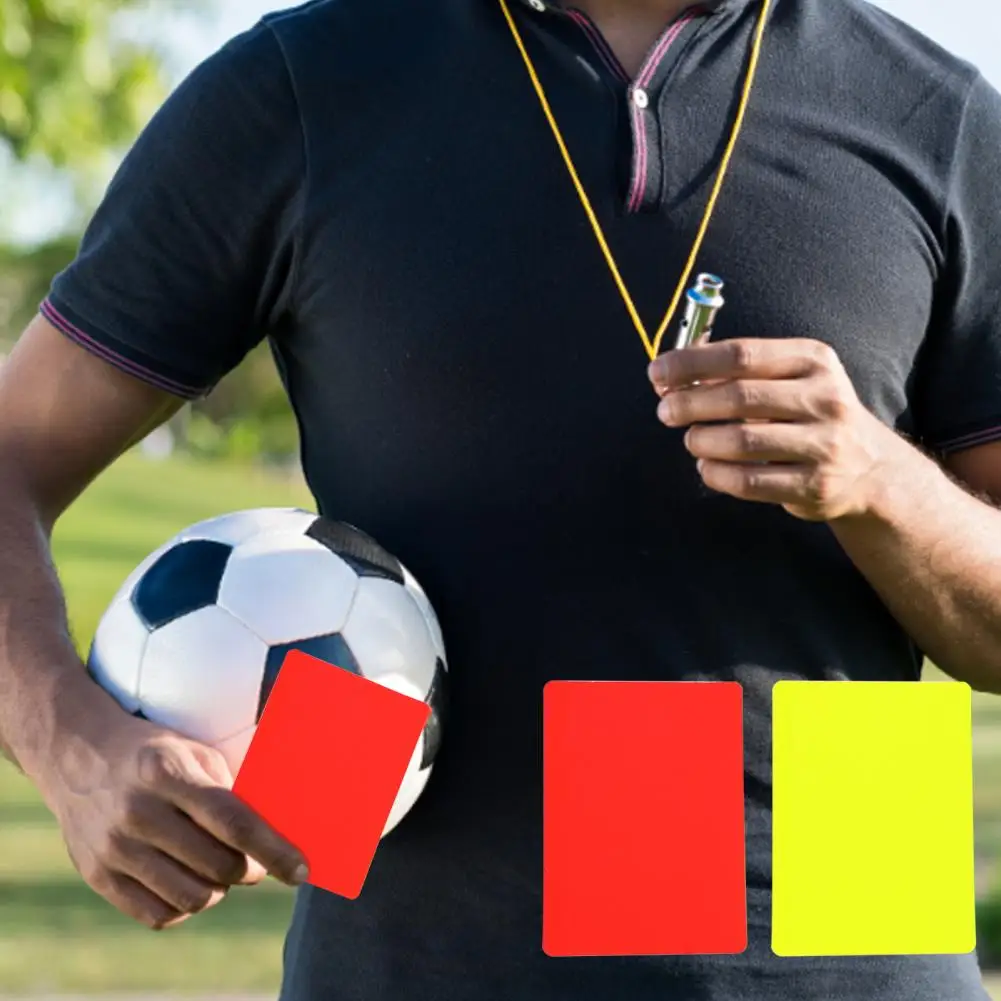 

1 Set Sports Referee Card Rectangle Referee Card Thickened Practical Football Red And Yellow Cards Referee Tool
