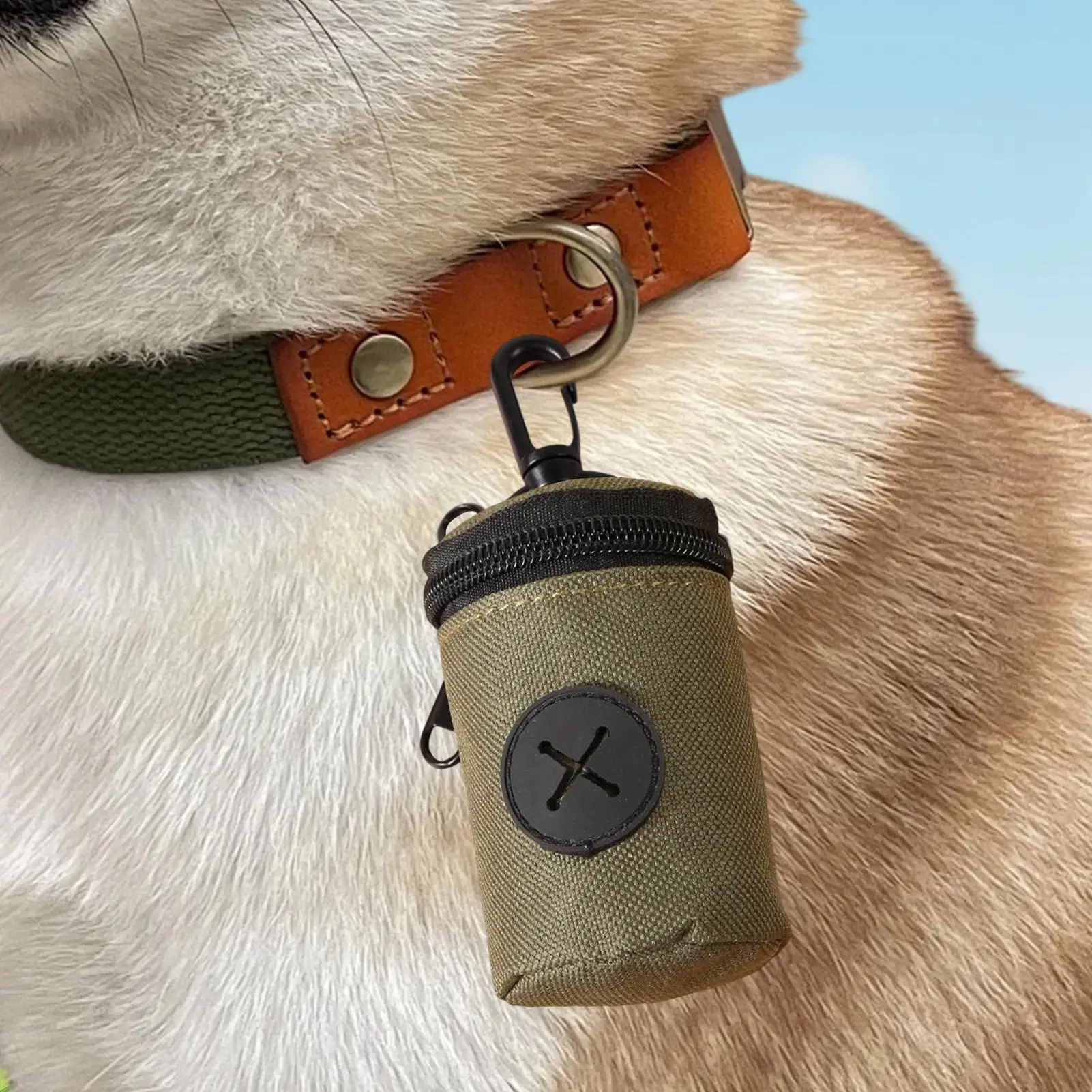 Porta Sacchetti per Escrementi di Cane con Cerniera e Clip, Piccola Borsa Dispenser per Sacchetti Igienici per Addestramento Cani, per Cuccioli e Cani di Taglia Piccola, Media e Grande, per Casa - immagine 4