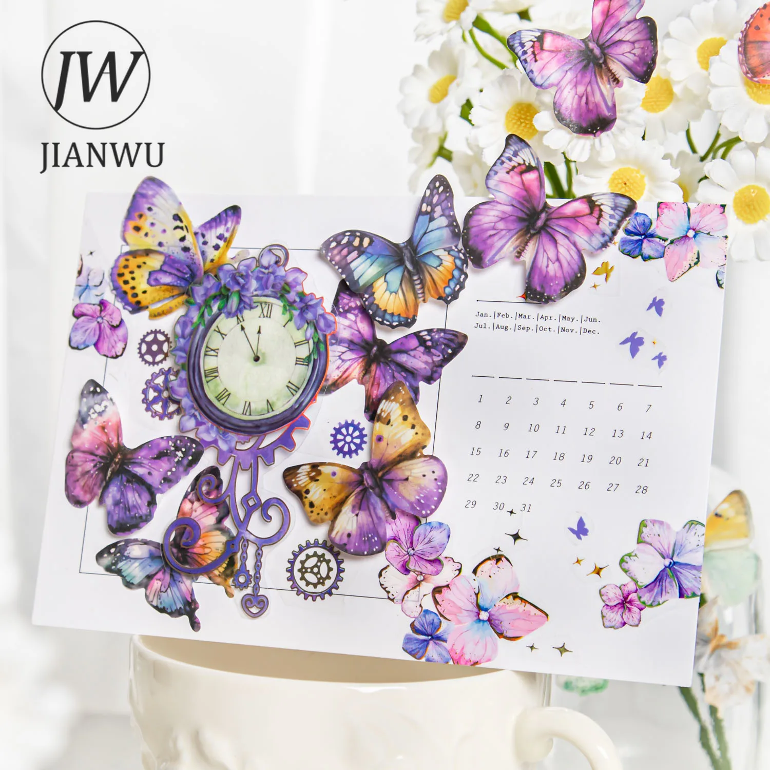Washi Tape 50 Sheets Handmade Butterfly Series Vintage DIY Journal Collage Decor