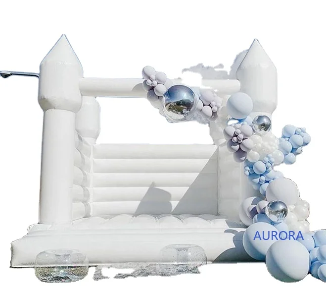 

Air Jumping Castle Red Inflatable Wedding Bouncer White Bounce House Pastel Jumping Castle With Slide