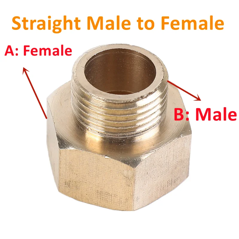 1/4BSP To 1/8BSP Brass Hex Nipple Fitting - Quick Connect Pipe Adapter
