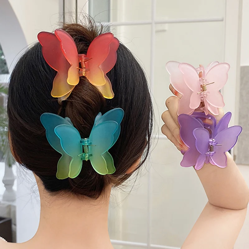 

Fashion Hair Claws Sweet Fairy Butterfly Hairpin Gradient Color Styling Hair Clip Barrettes Women Girl Headwear Hair Accessories