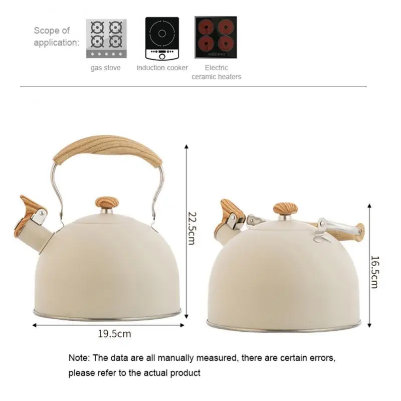 Whistling Teapot Tea Kettle Stainless Steel for Making Tea Boiling Water Compatible Gas Stoves Induction Cookers